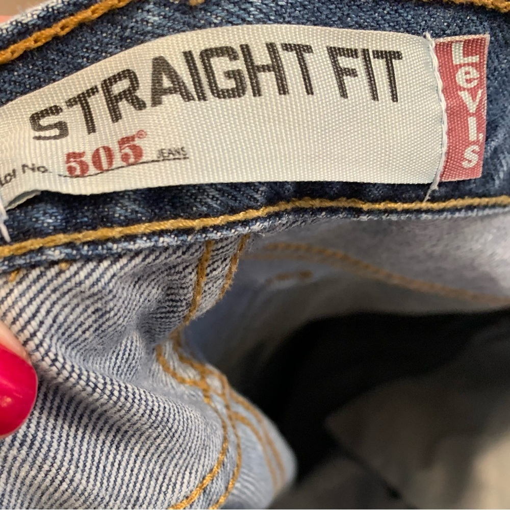 Levi's 505 Straight Fit Men's Heavy Denim Med Wash Jeans 40x30 - Picture 8 of 9